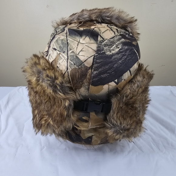 Camo faux fur bomber insulated hat with bill - Picture 4 of 9